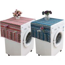 Washing Machine Cover with Pockets, Top Washing Machine Cover, Dust Cover for Refrigerators Washing Machines Dryers, 2 Pieces 55 x 130 cm (Red and