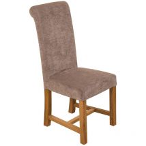 Washington Scroll Top Dining Chair [Grey Fabric]