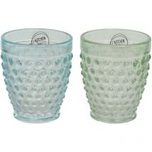 Wasserbecher aus transparentem Glas – 10,3 cm – 8,8 cm – 2 Farben