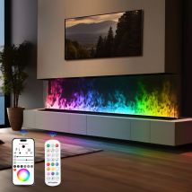 Elektrokamin 3d Dampfkamin 150cm, Mehrfarbige Flammen, App + Fernbedienung, Wasserhahn-nachfüllung