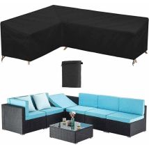 Wasserdichte Garten-Ecksofa-Abdeckung, Schutz für Gartenmöbel, L-förmige Eck-Terrassenmöbel-Abdeckung, 210d, Anti-UV/Wind, mit Aufbewahrungstasche,