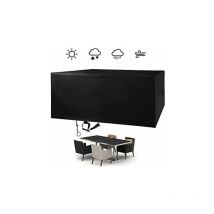 Wasserdichte Gartenmöbel-Abdeckung, 210D Oxford-Gewebe, UV-beständig, rechteckige Terrassentisch-Abdeckung (242 162 100 cm)