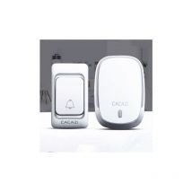 Wasserdichte kabellose Türklingel – 300 Meter Reichweite – 1 Sender und 1 Empfänger (Silber)