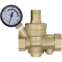 Toolive - Wasserdruckregler mit austauschbarem Filter 1/2 3/4 1 1-1/4 1-1/2 2 Zoll – Wasserdruckminderer mit Manometer (DN20-3/4 Zoll)
