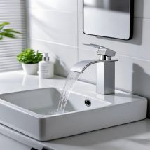 Wasserhahn Bad Armatur Wasserfall, Meejee Mischbatterie Bad Waschtischbatterie Für Badezimmer Waschtisch