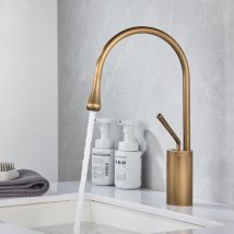 Wasserhahn Bad Waschtischarmatur Modern Design Mischbatterie für Heißes und Kaltes Wasser Bronze