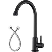 Wasserhahn Für Kaltwasser, Küchenarmatur, 360° Drehbar, Für Küche Oder Bad, Mattschwarz