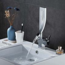 Wasserhahn Messing Waschtischarmatur Modestil Schlichte Mode Waschtischarmatur Heiß Kalt Badarmaturen Reflex Wasserfall Wasserhahn Küchenausstattung