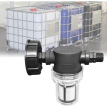 Kcvv - Wasserhahnanschluss 1000 l Tank, Gartenschlauchverbindung für Regenwassersammler mit Filterfunktion, S60x6 IBC-Wassertank-Adapter (1/2''