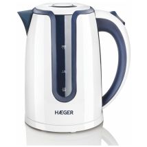 Haeger - Elektrischer Wasserkocher hot blue - 2200w - 1,7l - kabelloses System - Edelstahlgehäuse und verdecktes Heizelement - 360° drehbarer Sockel