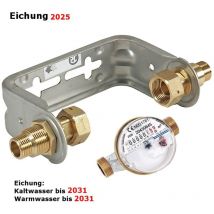 Markenlos - 1/2 X 1/2'ag + 3/4'ag Warmwasserzähler Mit Einbaubügel