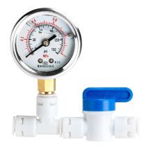 Water Manomètre pour système de filtre à osmose inverse avec tuyau 1/4'