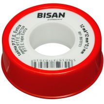 Bisan - Water Plumbers Teflon White ptfe Tape Thread Seal Leak Fix 12m x 12mm x 0.1mm