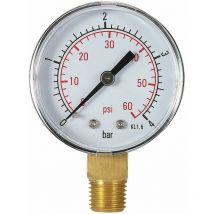 Water Pressure Gauge Pool Pressure Gauge 60psi 1/4" Bottom Mount Npt, Inch Thread Mechanical Scales Pressure Gauge Water and Gas Pressure