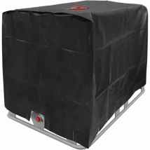 Er-siice - Water Tank Cover, ibc Tank Cover for 1000L Tank, Water Tank Container Protective Cover, Dustproof Anti-UV Anti-Rain, 120x100x116cm (Black)