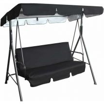 Waterproof 210D Oxford Cloth Garden Swing Canopy, 190x132x15cm Outdoor Swing Replacement Canopy, UV/Rainproof Replacement Cover for Patio Garden