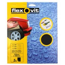 Waterproof Sanding Sheets 230 x 280mm Assorted (3) - Flexovit