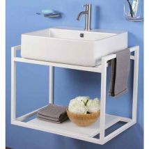 Koh-i-noor - Watson struttura porta lavabo con mensola con porta salviette l62 p40 h42 bianco codice prod: WT009V