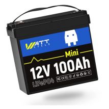 LiFePO4 Lithiumbatterie 12V 100Ah Mini – Verbesserte 100A bms, bis zu 15.000 Zyklen, 10 Jahre Lebensdauer, max. 1280Wh – Kompakte & sichere
