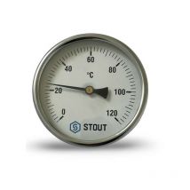 Watts Bimetall Thermometer 0-120°C Ø 100mm Tauchhülse 50mm 10006066