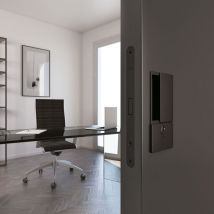 AGB - Wave Puerta Batiente Baño Negro Opaco - wave - Juego de manillas para puertas batientes de interior