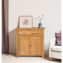 Waverly Oak Small Sideboard with 1 Large Drawer & Cupboard, Solid Wooden Small Cupboard with Adjustable Shelf, Compact Dresser, Sideboard Storage
