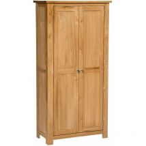 Hallowood Furniture Waverly Oak Tall Storage Cabinet, Solid Wooden 2-Door Cupboard with Adjustable Shelves, Light Oak Utility Cupboard, Craft Storage
