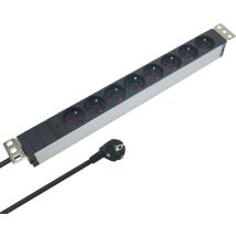 37334, Presa Di 8 Volte Per Alluminio Con Supporto Opaco - Waytex