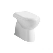Azzurra - wc a Terra Tradizionale con Brida diana Con Sedile Coprivaso Termoindurente Avvolgente - In Ceramica - Bianco Lucido