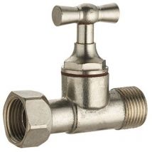 Noyon&thiebault - Wc-absperrhahn Gerade Mit Ventil Männlich Weiblich Frei Mutter Mf3/8 (12x17) Messing Vernickelt 328-i12nl1