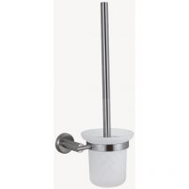 Kroos – WC-Bürstenhalter – Edelstahl – gebürstetes Nickel – Wandmontage – rund – 385 mm