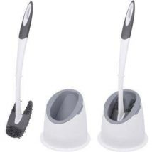 Bigbuy - WC-Garnitur New-Trendy 15 x 41 x 15 cm (b x h x t) Kunststoff weiß/grau