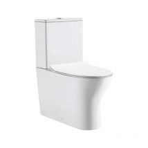 WC sans bride SIDNEY - Sortie Horizontale avec abattant slim soft close en Duroplast déclipsable - Bathco