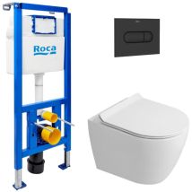 Wc-set Vorwandelement + Wand-wc Spülrandlos Ceramia Pixl Mit Softclose-sitz + Platte (rocepxwt03-in)