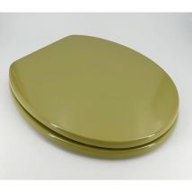 Wc Sitz Klobrille Holzkern Farbe Moosgrün, extrem stabil, messing verChromte Scharniere, WC-Brille WC-Deckel, 85074 - Adob