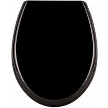 Yardin - WC-Sitze für Erwachsene, Toilettendeckel Universal Größe WC-Sitz 45 x 38cm aus Hartplastik mit Absenkautomatik, Schwarz