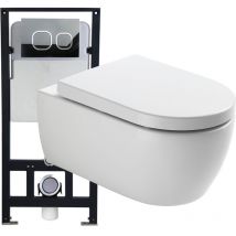 Wc suspendu offre spéciale pack économique 3: NT2039 - et bâti-support G3004A avec plaque de déclenchement Modèle 4111 satiné - Bernstein