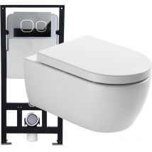 BERNSTEIN - WC suspendu offre spéciale pack économique 3: NT2039 - et bâti-support G3004A avec plaque de déclenchement Modèle 4111 noir mat