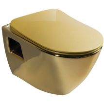 Wc suspendu Paula + abattant finition or