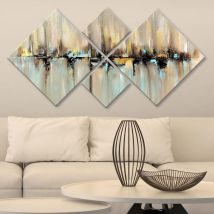 Forme de peinture décorative de rhombus dans mdf de 5 pièces. Multicolore 60x115 30,16cm - Multicolore - WD