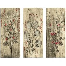 Peinture décorative sur mdf 3 pièces. - Multicolore