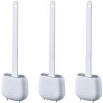 AWE - Set 3 Brosse wc en tpr et caoutchouc thermoplastique, blanc - Blanc