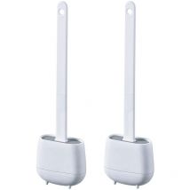 Set 2 Scopino per wc in tpr e gomma termoplastica, bianco - Bianco