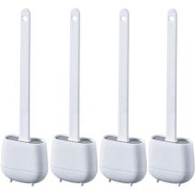 Set 4 Scopino per wc in tpr e gomma termoplastica, bianco - Bianco