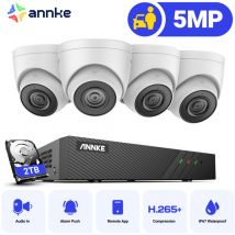 Sannce - annke 5MP Videoüberwachungssets Aussen 8CH nvr 4×5MP poe Kameras Nachtsicht Überwachungskameras 2TB