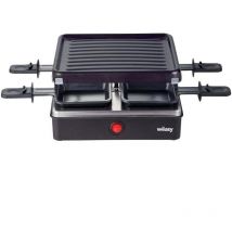 LUGA40 - Appareil a raclette et grill 4 personnes - 600W - Revetement anti-adhésif - 19,7x19,7cm - Plaque amovible - Weasy