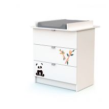 Commode à langer 3 tiroirs Panda en bois - Webaby
