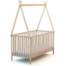 Lit bébé en bois 70 x 140 cm avec tipi - Webaby