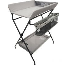 Table à langer pliante en acier Noir et Gris - Webaby