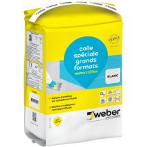 Weber Saint Gobain - Colle carrelage Blanc , 5kg, Spéciale Grands Formats et planchers chauffants , Webercol flex blanc, Haut Rendement, weber